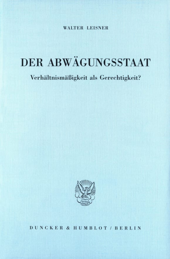 Cover Der Abwägungsstaat