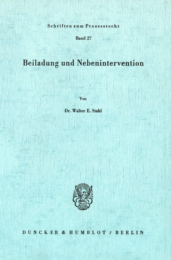 Cover Beiladung und Nebenintervention