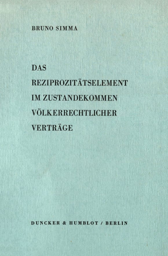 Cover Das Reziprozitätselement im Zustandekommen völkerrechtlicher Verträge