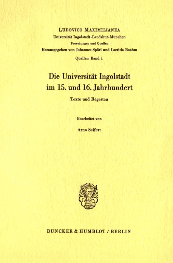 Cover Die Universität Ingolstadt im 15. und 16. Jahrhundert