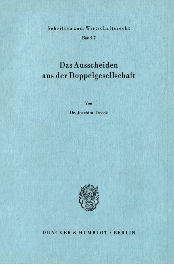 Cover Das Ausscheiden aus der Doppelgesellschaft