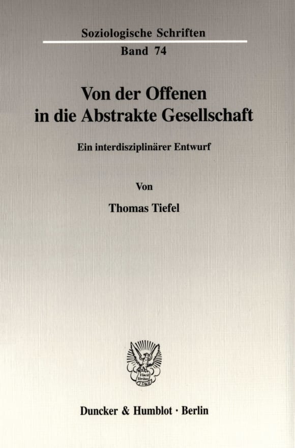 Cover Von der Offenen in die Abstrakte Gesellschaft