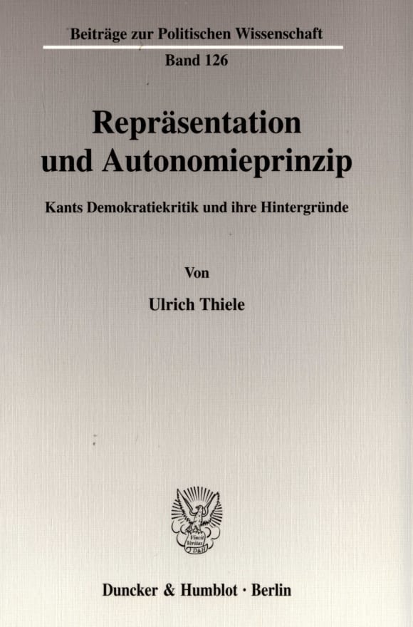 Cover Repräsentation und Autonomieprinzip