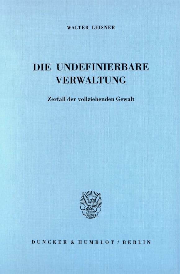 Cover Die undefinierbare Verwaltung