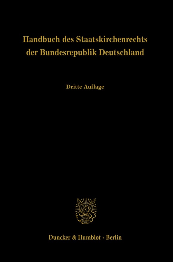 Cover Handbuch des Staatskirchenrechts der Bundesrepublik Deutschland