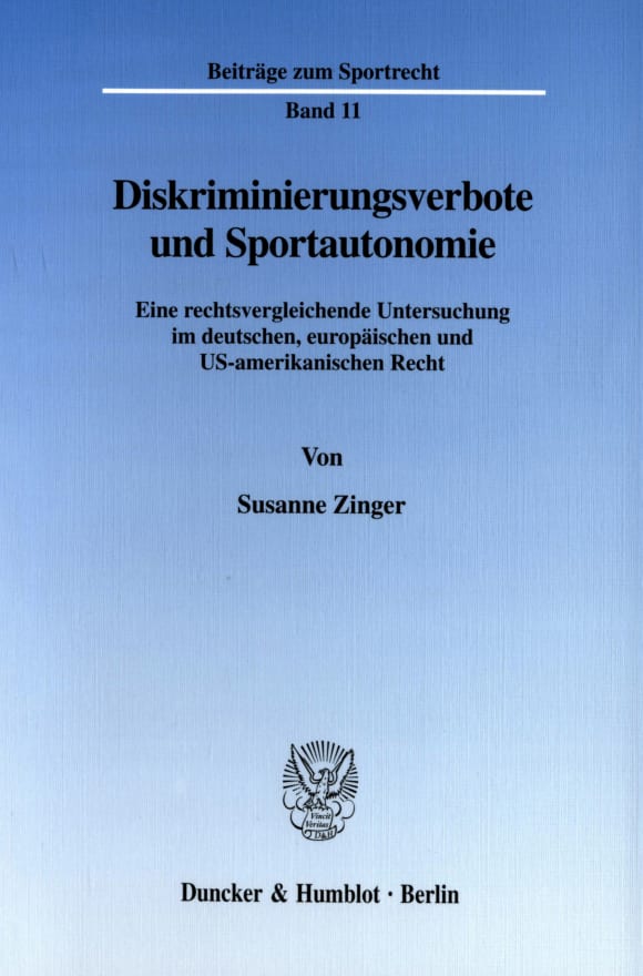 Cover Diskriminierungsverbote und Sportautonomie