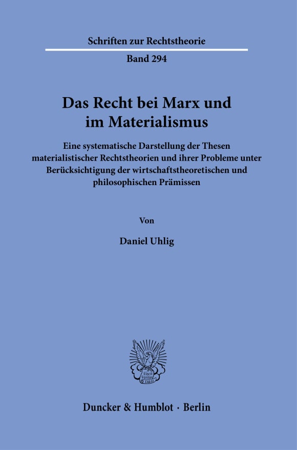 Cover Das Recht bei Marx und im Materialismus