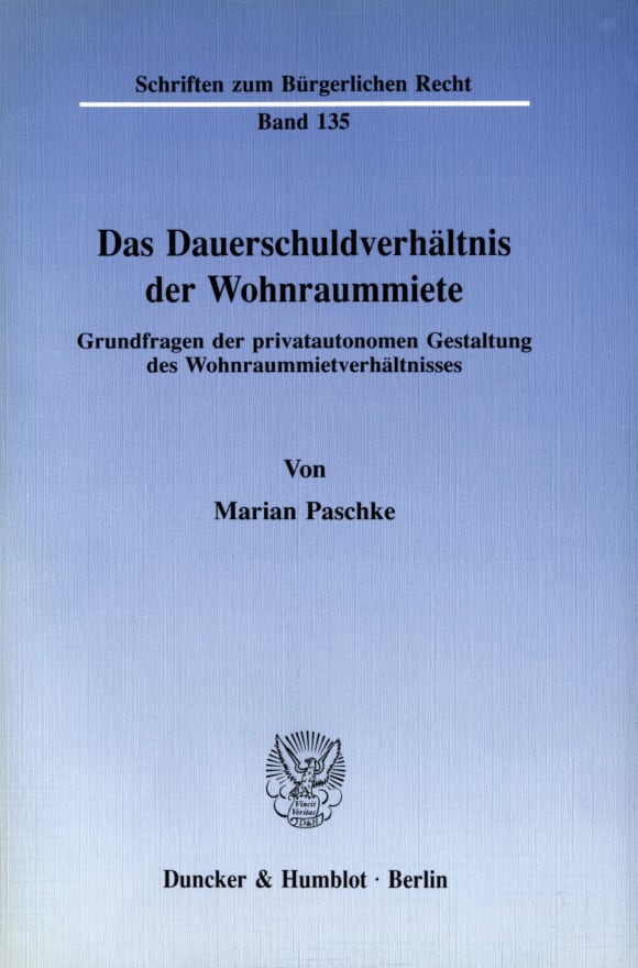 Cover Das Dauerschuldverhältnis der Wohnraummiete