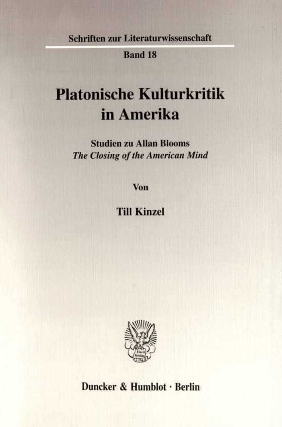 Cover Platonische Kulturkritik in Amerika