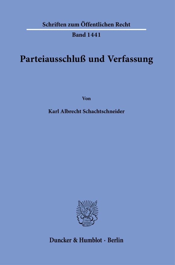 Cover Parteiausschluß und Verfassung