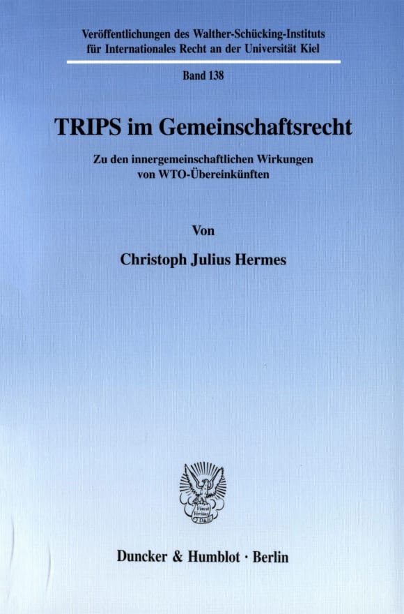 Cover TRIPS im Gemeinschaftsrecht