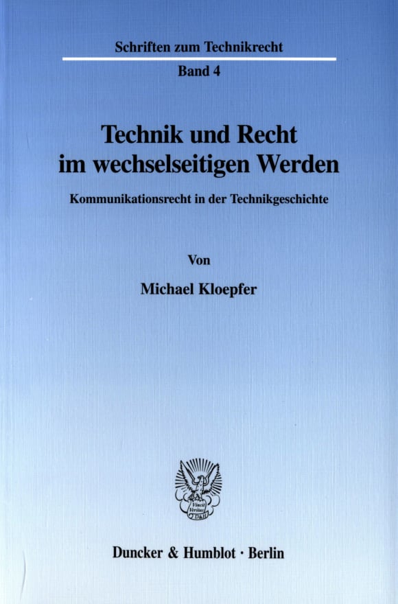 Cover Technik und Recht im wechselseitigen Werden