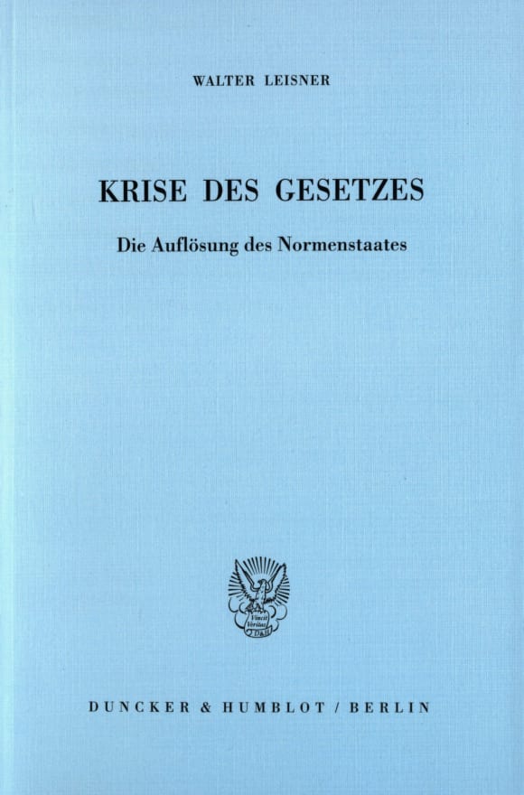 Cover Krise des Gesetzes