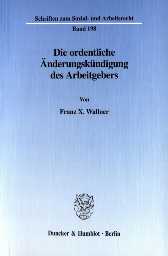 Cover Die ordentliche Änderungskündigung des Arbeitgebers