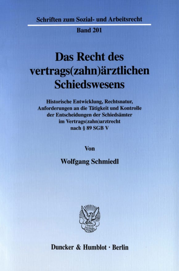 Cover Das Recht des vertrags(zahn)ärztlichen Schiedswesens