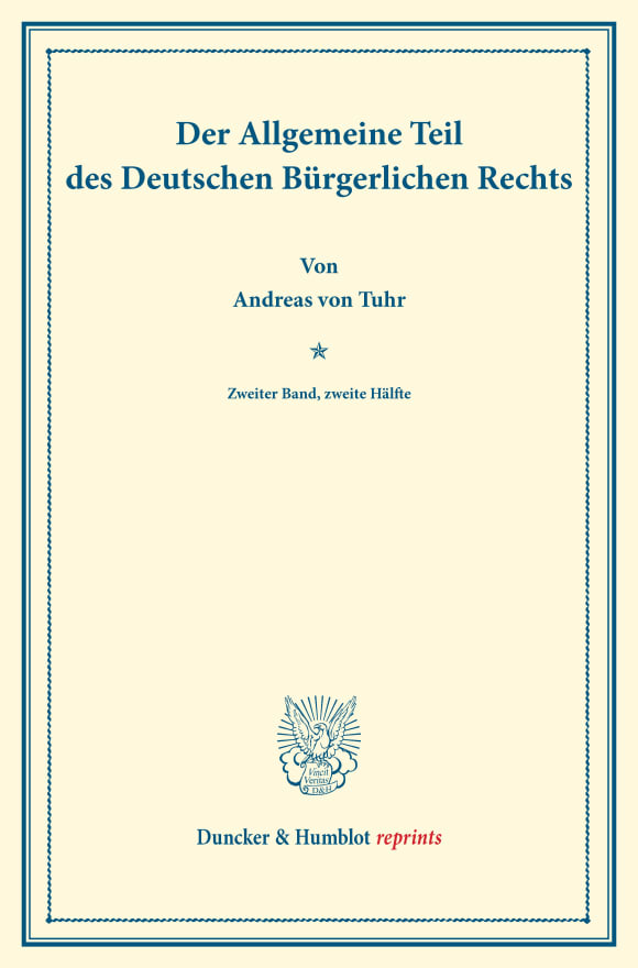 Cover Der Allgemeine Teil des Deutschen Bürgerlichen Rechts