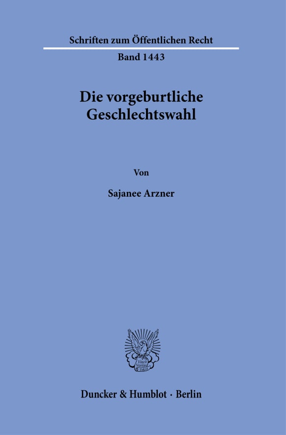 Cover Die vorgeburtliche Geschlechtswahl