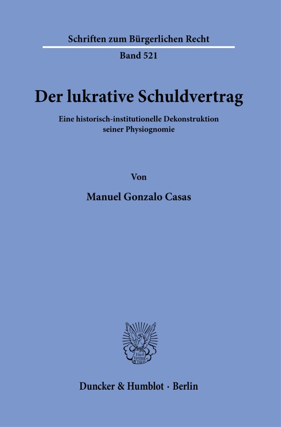 Cover Der lukrative Schuldvertrag