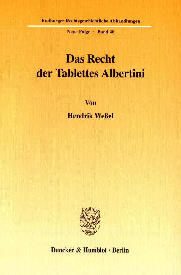 Cover Das Recht der Tablettes Albertini