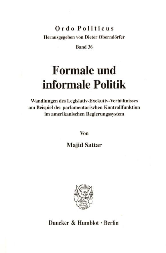 Cover Formale und informale Politik