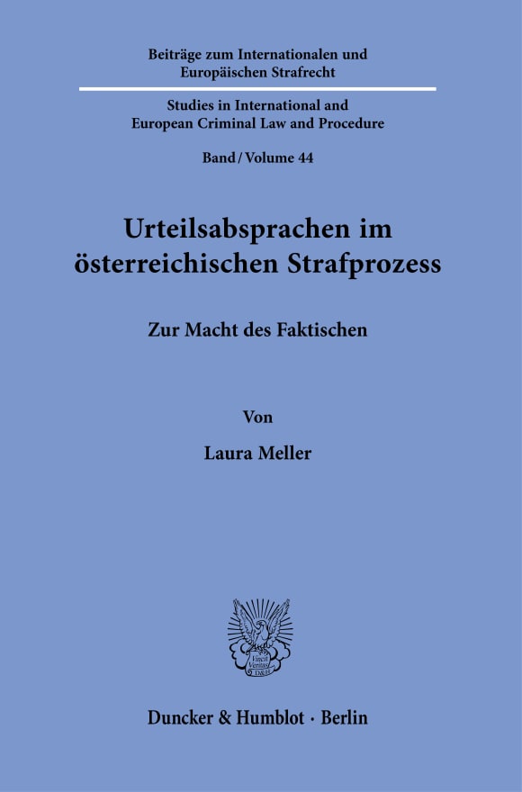 Cover Urteilsabsprachen im österreichischen Strafprozess