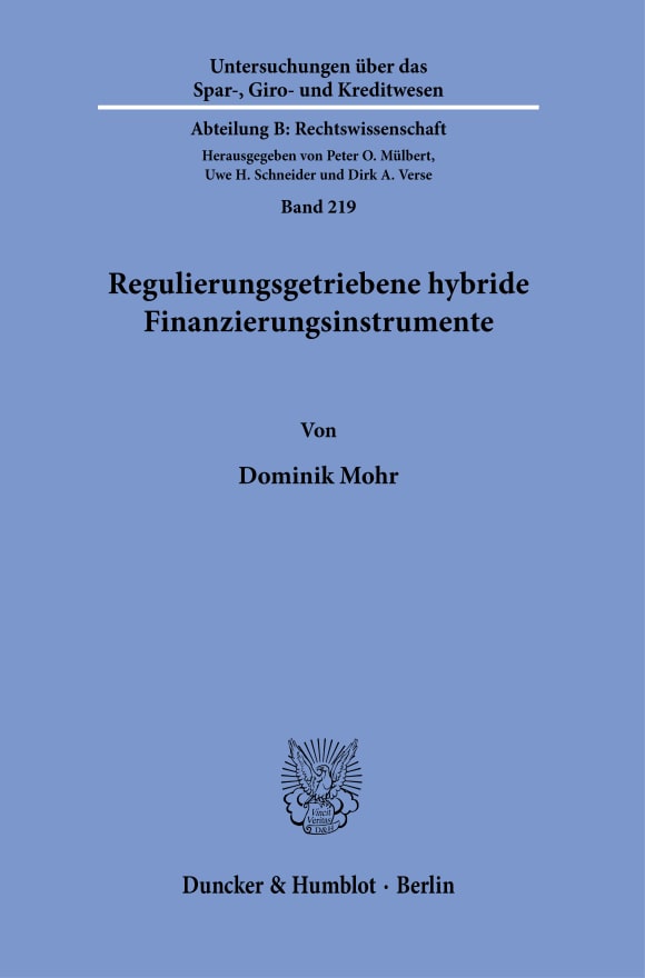 Cover Regulierungsgetriebene hybride Finanzierungsinstrumente