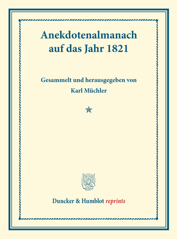 Cover Anekdotenalmanach auf das Jahr 1821