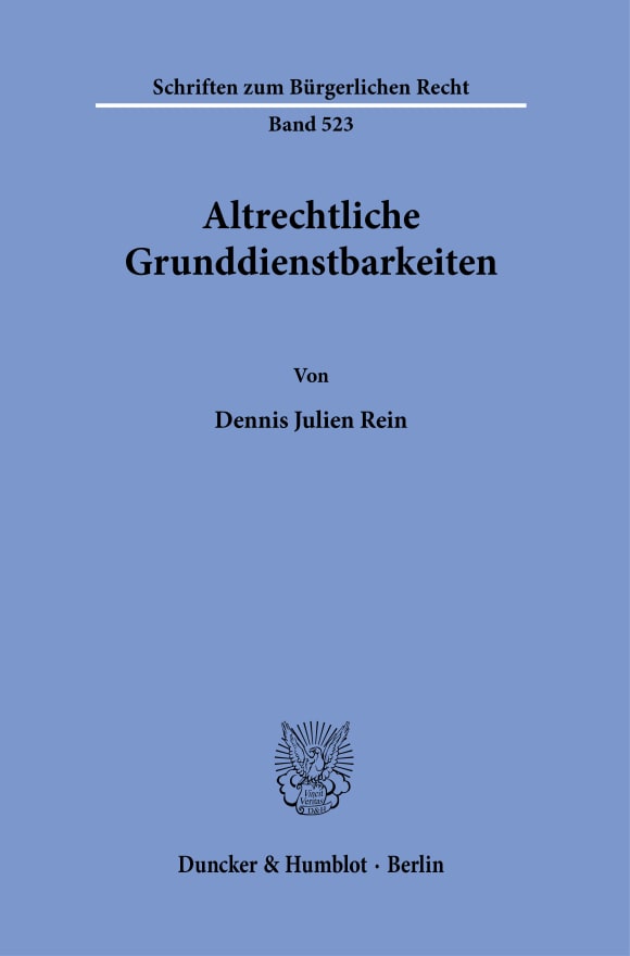 Cover Altrechtliche Grunddienstbarkeiten