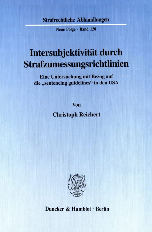 Cover Intersubjektivität durch Strafzumessungsrichtlinien