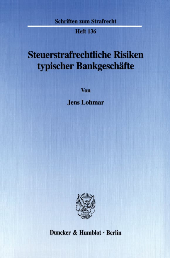 Cover Steuerstrafrechtliche Risiken typischer Bankgeschäfte