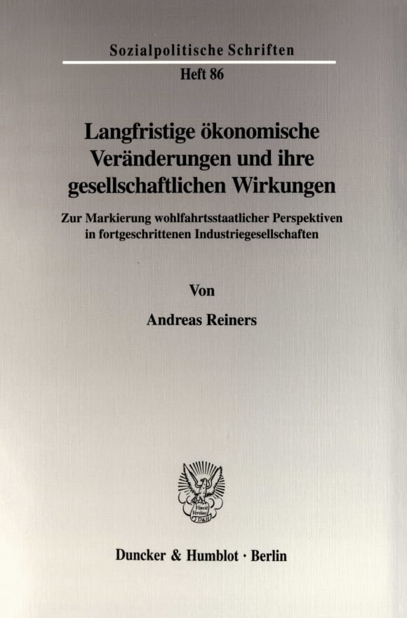 Cover Langfristige ökonomische Veränderungen und ihre gesellschaftlichen Wirkungen