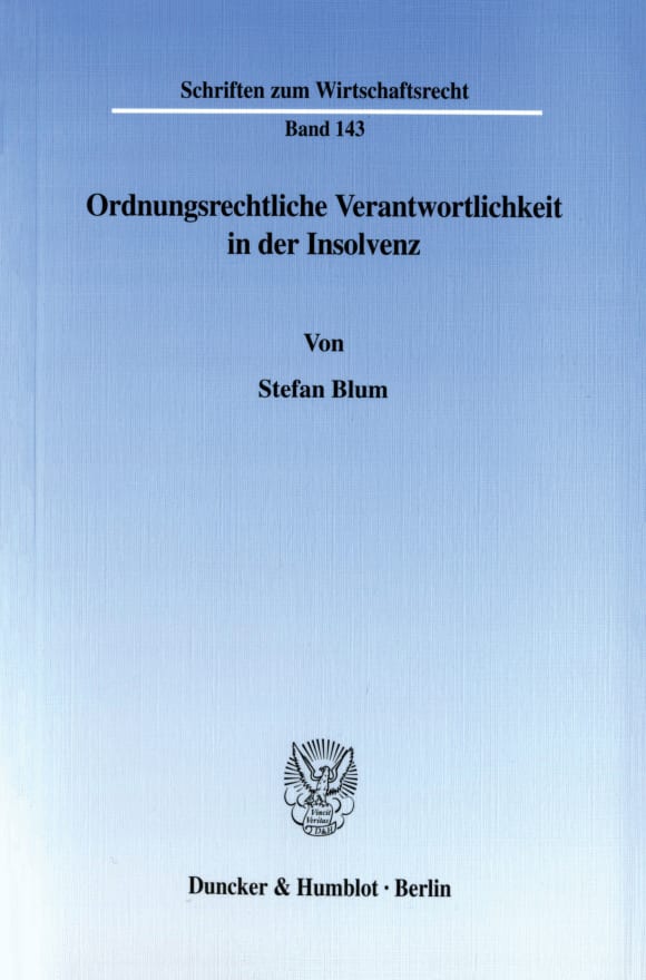 Cover Ordnungsrechtliche Verantwortlichkeit in der Insolvenz