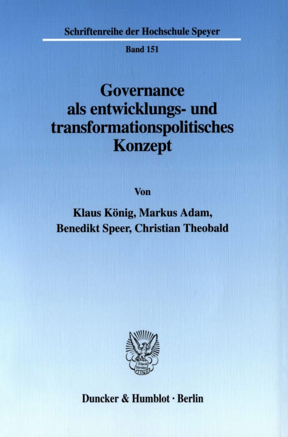 Cover Governance als entwicklungs- und transformationspolitisches Konzept