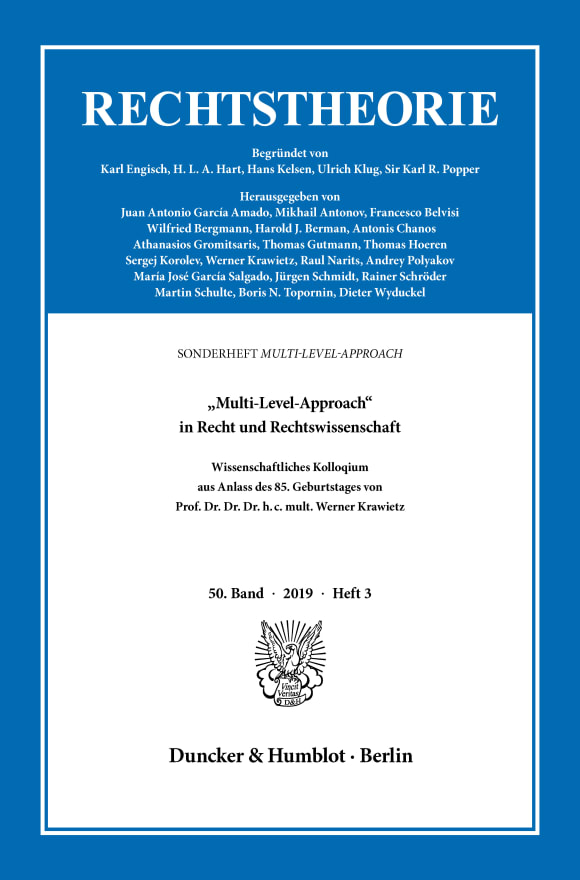 Cover »Multi-Level-Approach« in Recht und Rechtswissenschaft (RT 3/2019)