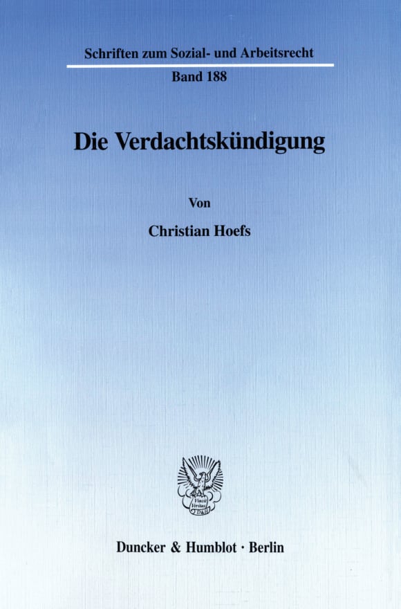 Cover Die Verdachtskündigung