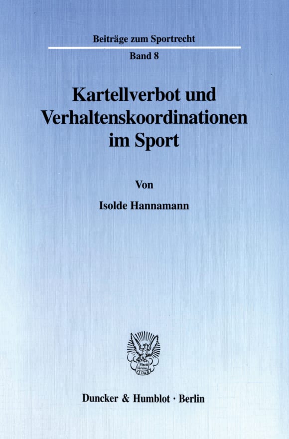 Cover Kartellverbot und Verhaltenskoordinationen im Sport