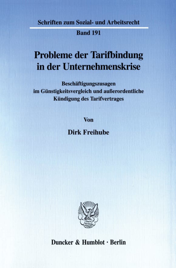 Cover Probleme der Tarifbindung in der Unternehmenskrise