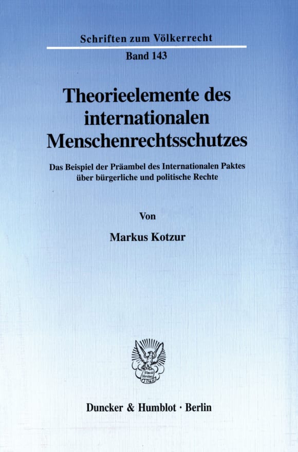 Cover Theorieelemente des internationalen Menschenrechtsschutzes