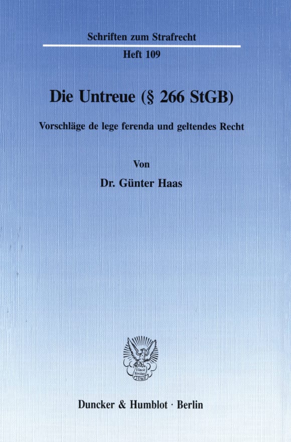 Cover Die Untreue (§ 266 StGB)