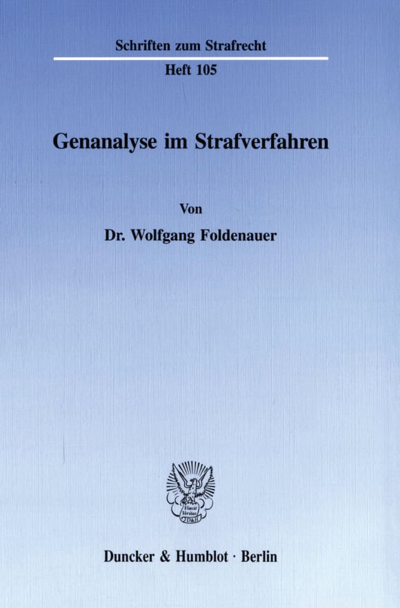 Cover Genanalyse im Strafverfahren