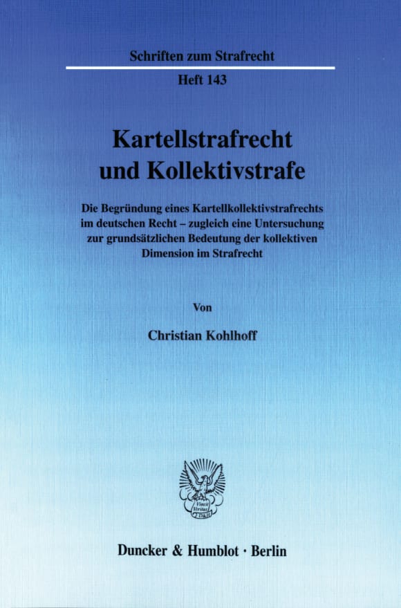 Cover Kartellstrafrecht und Kollektivstrafe