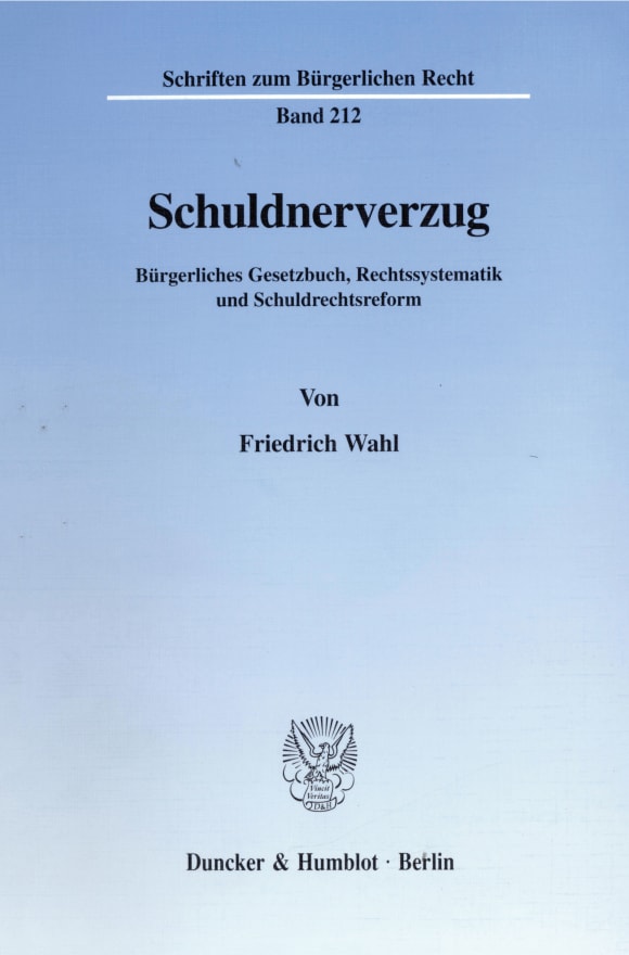 Cover Schuldnerverzug