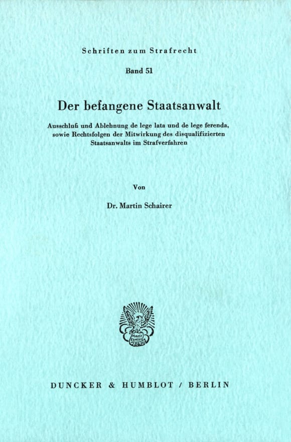 Cover Der befangene Staatsanwalt