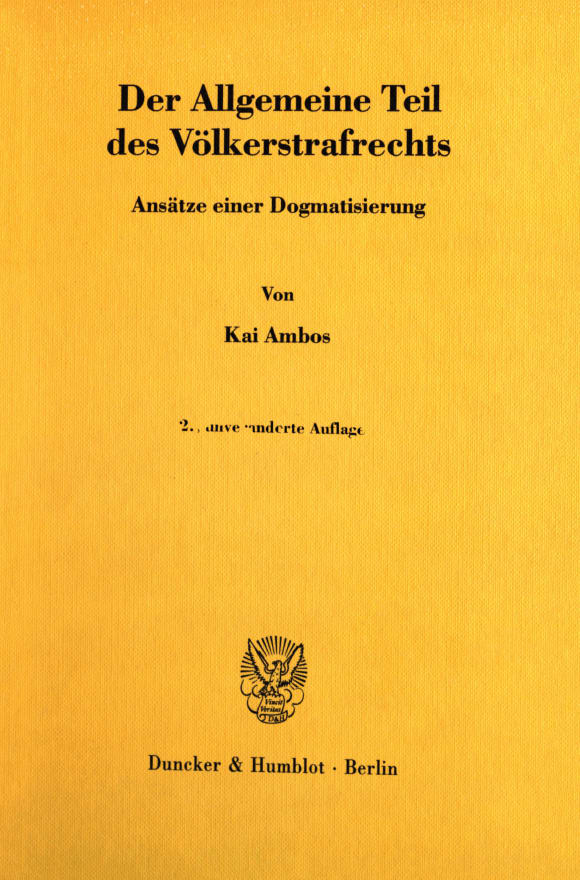 Cover Der Allgemeine Teil des Völkerstrafrechts