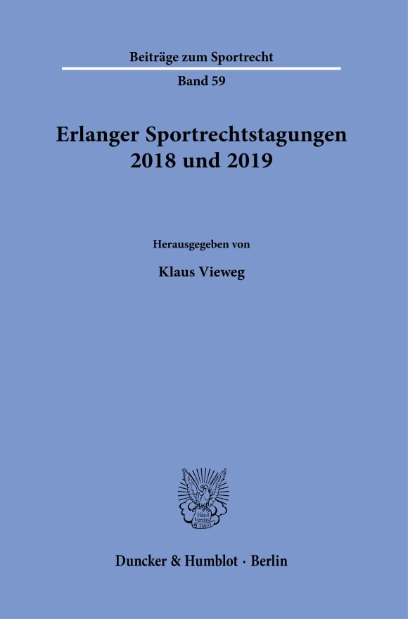 Cover Erlanger Sportrechtstagungen 2018 und 2019