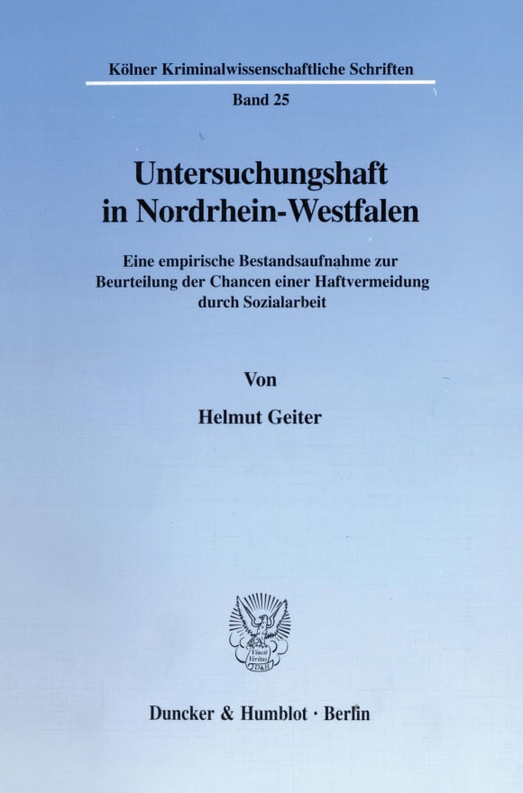 Cover Untersuchungshaft in Nordrhein-Westfalen