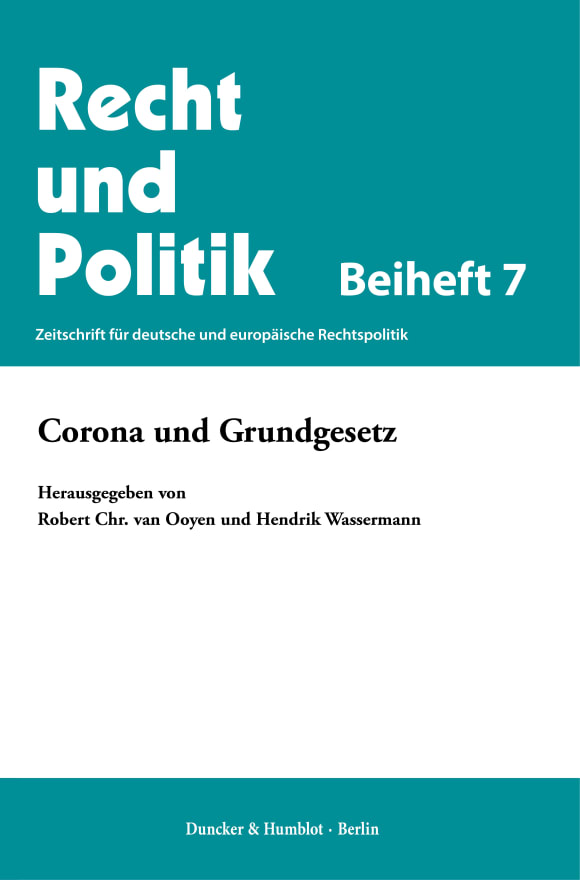 Cover Corona und Grundgesetz