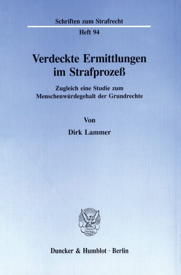 Cover Verdeckte Ermittlungen im Strafprozeß