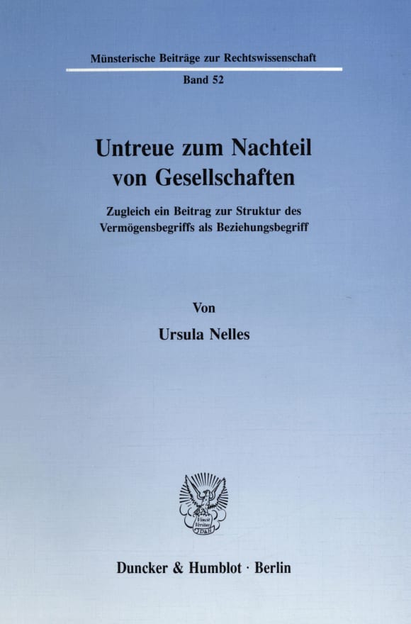 Cover Untreue zum Nachteil von Gesellschaften