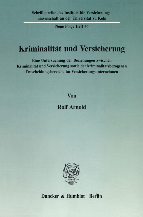 Cover Kriminalität und Versicherung